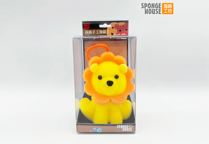 海綿工坊-乖乖坐好動物造型沐浴海綿(獅子)